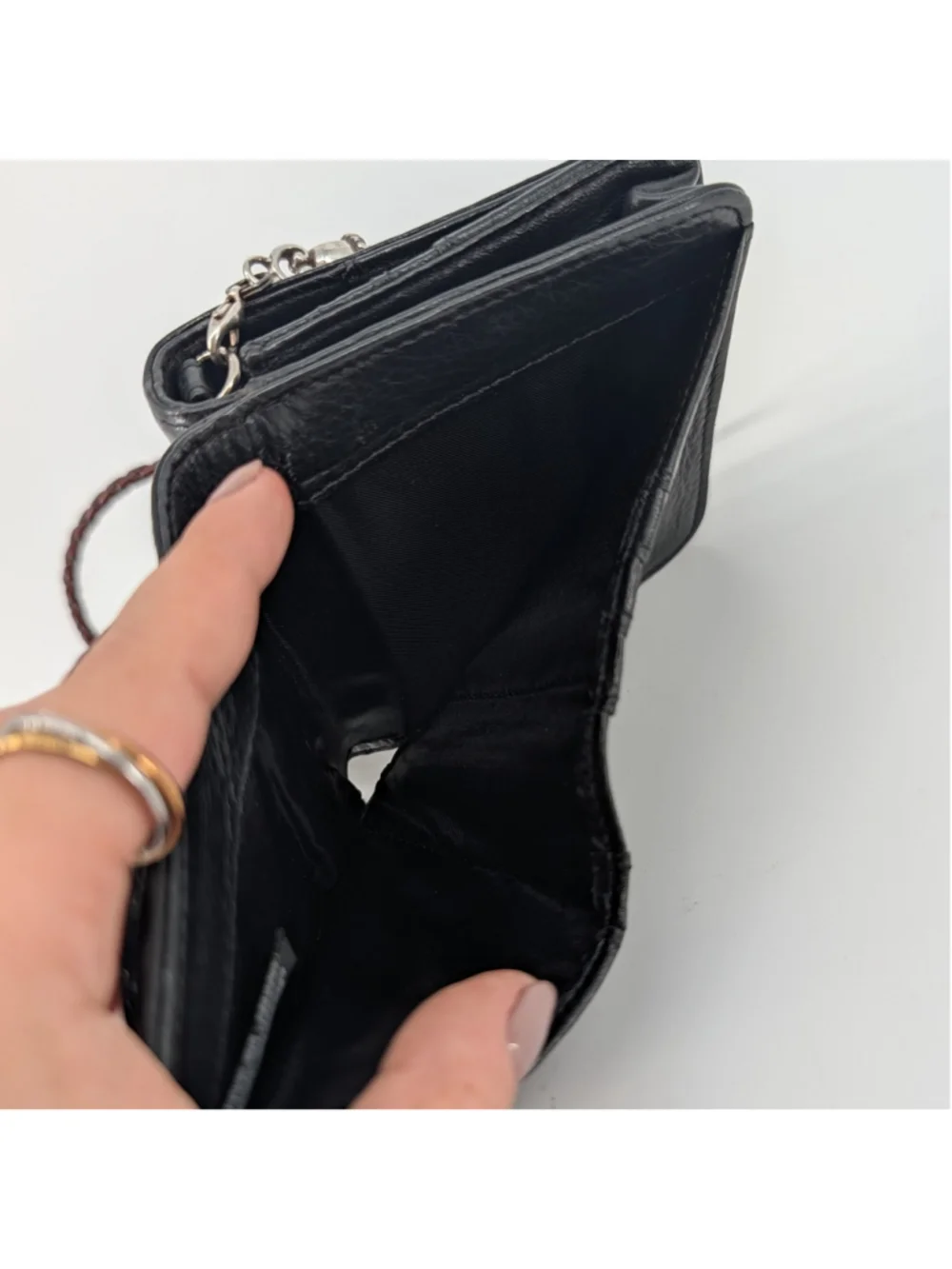 Vintage Brighton Mini Leather Crossbody Wallet Organizer Mirror Croc 26